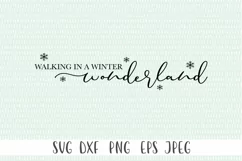 Christmas Sign SVG - Walking In A Winter Wonderland Product Image 2