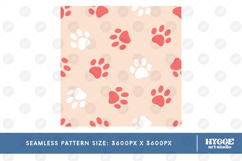 American 4th of July Cat Dog Paw Seamless Pattern PNG DTF Product Image 2