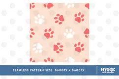 American 4th of July Cat Dog Paw Seamless Pattern PNG DTF Product Image 2