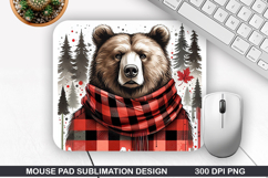Racoon Mouse Pad Sublimation - Christmas Mouse Pad PNG Product Image 1