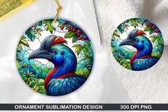 Cassowaries Stained Glass Ornament PNG, Digital Download Fil Product Image 1