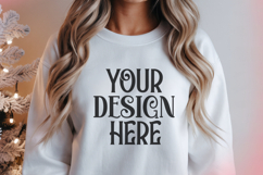 Christmas Gildan 18000 White Crewneck Sweatshirt Mockup Product Image 1