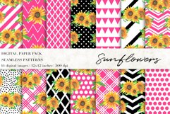 Watercolor Sunflowers Digital Papers Product Image 1