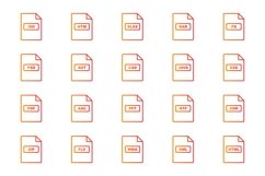 Set Of File Formats Icons Product Image 1