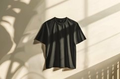 Black T-shirt Mockup Flat Lay Product Image 1
