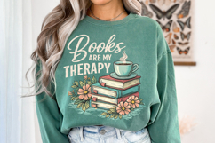 Books Are My Therapy PNG Reading Book Lover Product Image 10