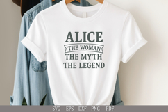 Alice The Legend SVG | Personalized Name Gift T-Shirt Design Product Image 2