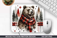 Racoon Mouse Pad Sublimation - Christmas Mouse Pad PNG Product Image 1