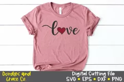 Love SVG - Heart SVG - DXF - EPS - PNG Product Image 2
