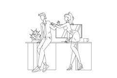 Woman Employee Harassment Man Colleague Vector Illustration Product Image 1