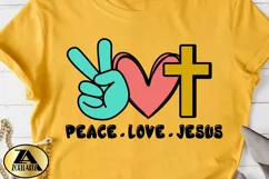 Peace Love Jesus SVG PNG EPS DXF Cutting and Printing File Product Image 2