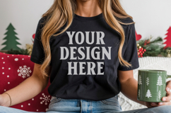 Christmas Bella Canvas 3001 Black Shirt Mockup ,Trandy mocku Product Image 1