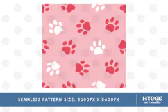 American 4th of July Cat Dog Paw Seamless Pattern PNG DTF Product Image 2
