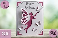 3D Fairy Birthday insert card| Paper cutting |Cricut card Product Image 3