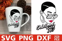 Unbothered svg, Mood svg, Woman in Glasses svg, Short Hair Product Image 1
