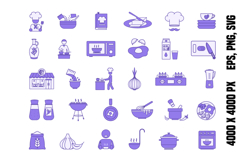 Colored Cooking Icon Set Product Image 1