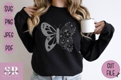 Floral Butterfly t-shirt design| Vinyl butterfly SVG Product Image 5