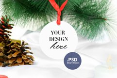 Round Porcelain Ornament Mockup, Sublimation Ornament Mockup Product Image 2