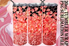 Glittery Floral Leopard Tumbler Graphic: Sublimation - 20oz Product Image 1