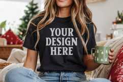 Christmas Bella Canvas 3001 Black Shirt Mockup ,Trandy mocku Product Image 1