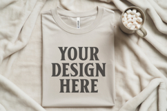 Christmas Bella Canvas 3001 White Folded Tshirt Mockup Product Image 1