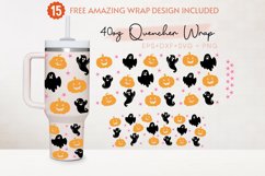 Halloween 40oz Quencher Tumbler, Pumpkin, Ghost, 40oz Svg Product Image 1