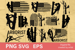 tree sawyer svg, silhouette print, bundle file, arborist Product Image 1