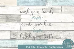Wash, Comb, Brush Bathroom SVG, Sublimation, Printable Product Image 3