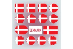Danish National Colors, Insignia Vector Icons Set Product Image 1