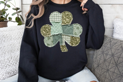 Patchwork Shamrock png | St Patricks Day Clover Product Image 5