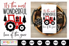 The most wonderful time of the year tractor SVG, Farmhouse Product Image 1