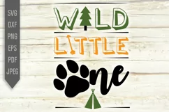 Wild Little One Svg. Baby Camping Bib Svg. Baby Boy Svg Product Image 2