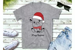 Baby Pig Santa Hat Svg Christmas Svg Christmas Animal Svg Product Image 4