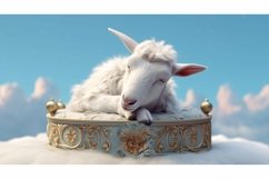 A cute Goat sleep on a beautiful cloud Product Image 1