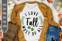 I love fall most of all Svg. Fall Circle Svg. Autumn Svg Product Image 1