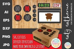 DIY Kids Toy Kitchen Pack &amp; Go Stove SVG Cut File Product Image 1