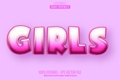 Cartoon Text Effect, Editable Girls Text Product Image 1