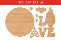 Gnome Valentine’s Day Door Sign SVG, Valentine Door Hanger Product Image 2