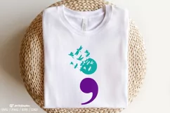 Semicolon Svg, Suicide Prevention Awareness Svg, Dragonfly Product Image 3