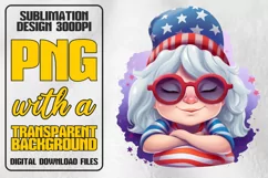 Gnome PNG Sublimation, Patriotic PNG Clipart, Summer PNG Product Image 1