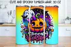 Cute and Spooky Halloween Tumbler wrap PNG, 20 oz. Product Image 1