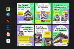 Modern Green Purple Real Estate Instagram Post Product Image 2