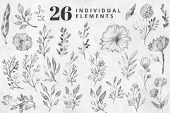 Silver Foil Floral Clipart Set | 28 Pcs | Transparent PNG Product Image 2