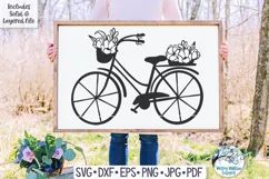 Bicycle with Flowers SVG | Floral Vintage Bike SVG Product Image 1