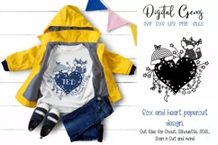 Fox and heart paper cut design SVG / DXF / EPS / PNG files Product Image 1