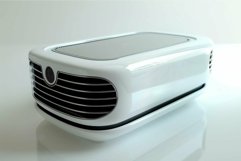 White futuristic portable air conditioner cooling device Product Image 1