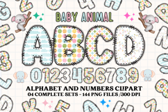 Baby Animal Alphabet PNG Clipart, baby animal letters doodle Product Image 1