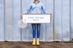 12x36 Farmhouse Frame Mockup, Blank Cottage Sign Product Image 1