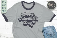 Happy Valentines Day Retro SVG - PNG, DXF, EPS, SVG Product Image 3