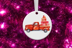 Red Truck Christmas. Christmas Watercolor. Christmas Card Product Image 3